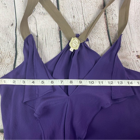 Tea and Honey Brand Size Small 100% Silk Purple Racerback Tank Blouse EUC - Picture 4 of 6